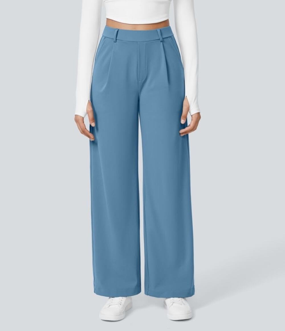 Halara Flex DayStretch High Waisted Pocket Straight Leg Work Pants Sz M tall